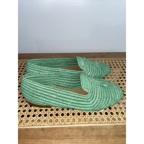 Artemis Design Co X Susan Tucker Woven Loafers Green Size 7 - Picture 2 of 8
